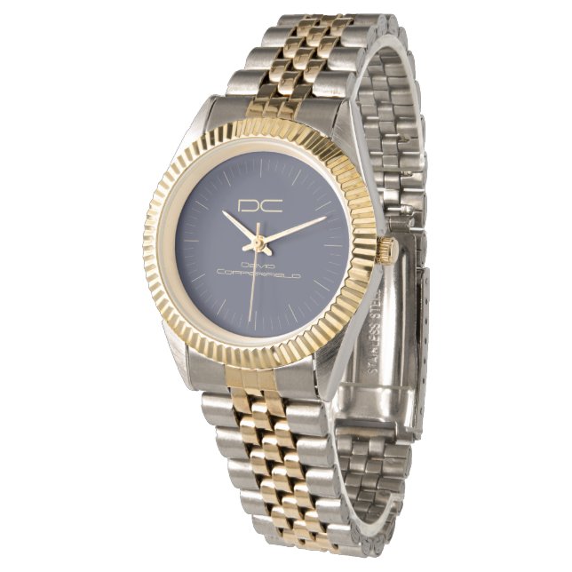 Modern Anpassningsbar Blue Silver Guld 2-tonsbrace Armbandsur (Vinklad)