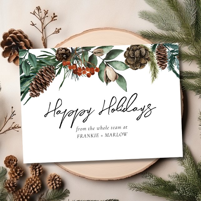 Modern Anpassningsbar Business Company Logotyp Julkort (Modern Custom Business Company Corporate Logo Holiday Card | Front)