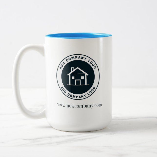 Modern Anpassningsbar Business Logotyp Giveaway Två-Tonad Mugg (Vänster)