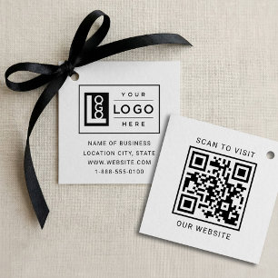 Modern Anpassningsbar Business Logotyp och QR-kod Gåvor Etiketter