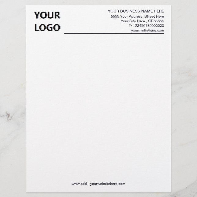 Modern Anpassningsbar Business Office Letterhead m Brevhuvud (Framsida)