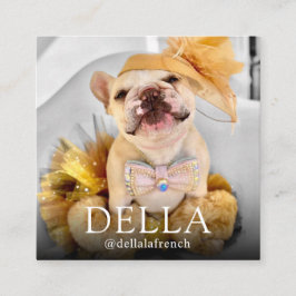 Modern Anpassningsbar Dubbla Fotoskannerbar QR | D Fyrkantigt Visitkort