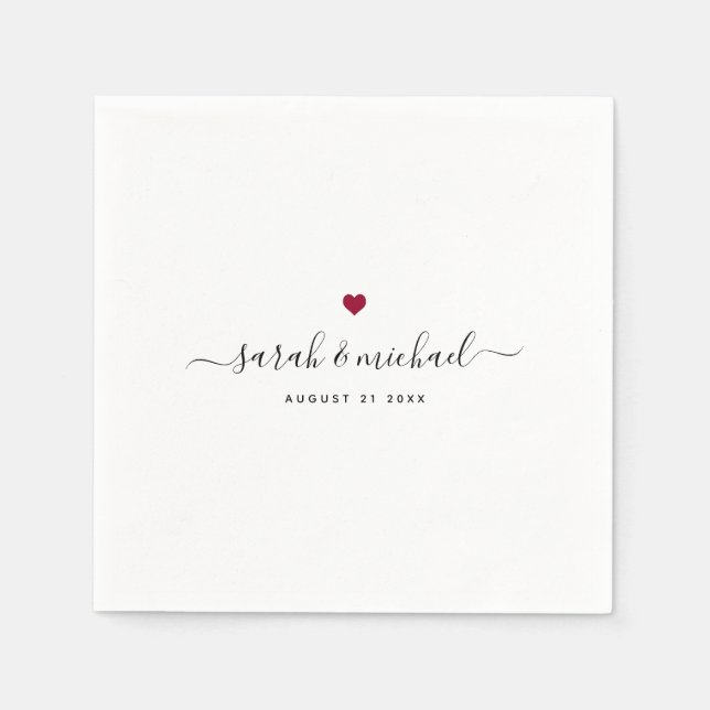 Modern Anpassningsbar Elegant Skript Calligraphy B Pappersservett (Framsidan)