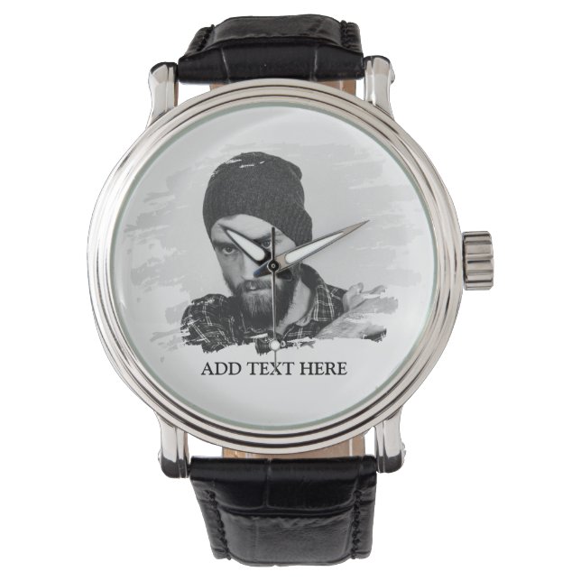 Modern Anpassningsbar Etched Photo Effect Armbandsur (Framsida)