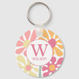 Modern Anpassningsbar Familj Vatten Färg Flower Ro Nyckelring