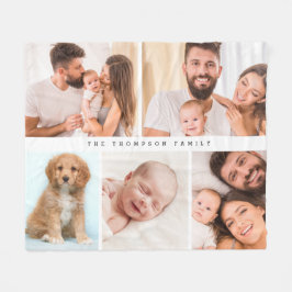 Modern Anpassningsbar Family Namn och Foton Fleecefilt