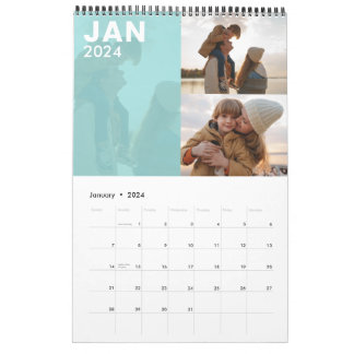 Modern Anpassningsbar Family Photo Calendar Färg Kalender