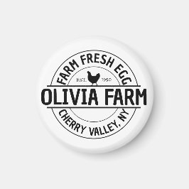 Modern Anpassningsbar Farm Owner Namn Egg Dealer Magnet