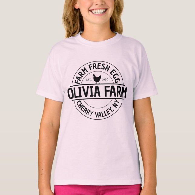 Modern Anpassningsbar Farm Owner Namn Egg Dealer T Shirt (Framsida)