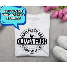 Modern Anpassningsbar Farm Owner Namn Egg Dealer T Shirt