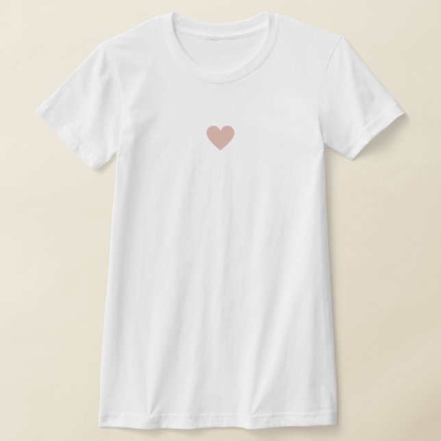 Modern Anpassningsbar för Chic av  Rosa Heart Snyg T Shirt (Laydown)