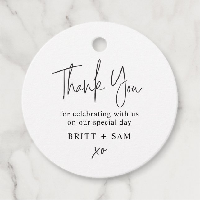 Modern Anpassningsbar för favoritskript i bröllop, Gåvor Etiketter (Framsida)