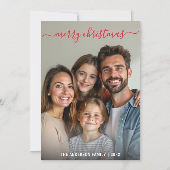 Modern Anpassningsbar för minimalistisk Elegant -  Julkort (Framsida)