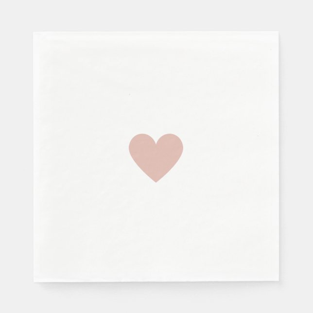 Modern Anpassningsbar för  Rosa Heart Elegant Kärl Pappersservett (Framsidan)