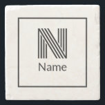 Modern Anpassningsbar, första Brev Namn Stenunderlägg<br><div class="desc">Anpassningsbar Initial Namn. Du kan ändra teckensnitt genom att klicka på knappen "Redigera design".</div>