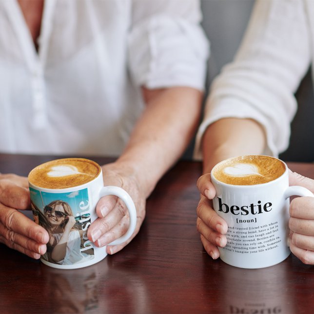 Modern Anpassningsbar Foto Bestie betyder bästa vä Kaffemugg (Skapare uppladdad)