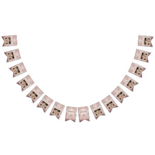 Modern Anpassningsbar foto för Eleganten ro Bröllo Vimplar