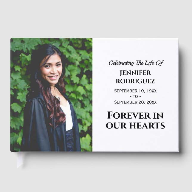 Modern Anpassningsbar Foto för evigt i våra hjärta Gästböcker (Framsida)