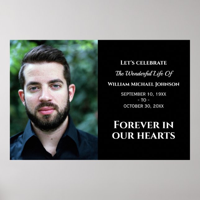 Modern Anpassningsbar Foto för evigt i vårt minnes Poster (Framsidan)