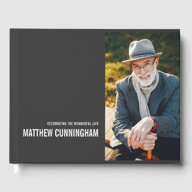 Modern Anpassningsbar Foto Memorial i våra hjärtan Gästböcker (Framsida)