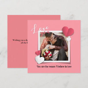 Modern Anpassningsbar-foto och Kärlek-meddelande Anteckningskort