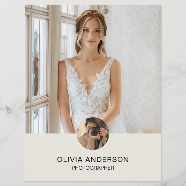 Modern Anpassningsbar Foto QR-fotoföretag Reklamblad (Framsidan)