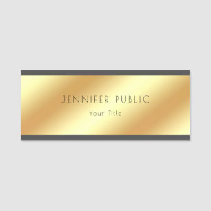 Modern anpassningsbar Glamor Black and Guld Namnbricka