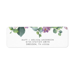 Modern Anpassningsbar Greenery Botanical Eucalyptu Returadress Etikett