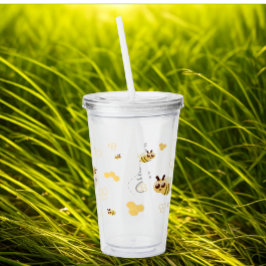 Modern Anpassningsbar Honung Bee Namn Take Away Mugg