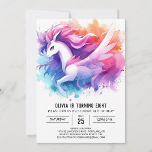 Modern Anpassningsbar Horse Birthday Inbjudningar