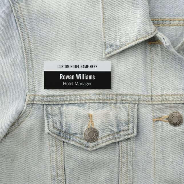 Modern Anpassningsbar Hotel Employee Namnbricka (På plats)