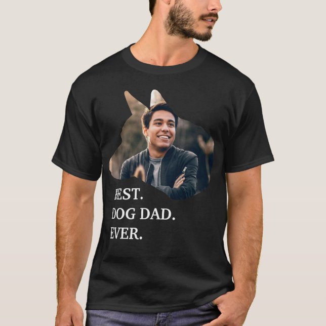 Modern anpassningsbar hund fotomall T-Shirt (Framsida)