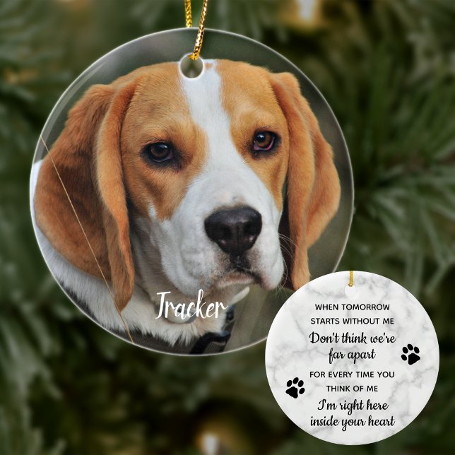 Modern Anpassningsbar Hund Photo Memory Pet Memori Julgransprydnad Keramik (Skapare uppladdad)
