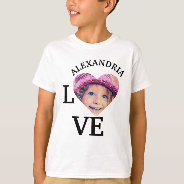 Modern Anpassningsbar kärlek-fotomall T Shirt (Framsida)