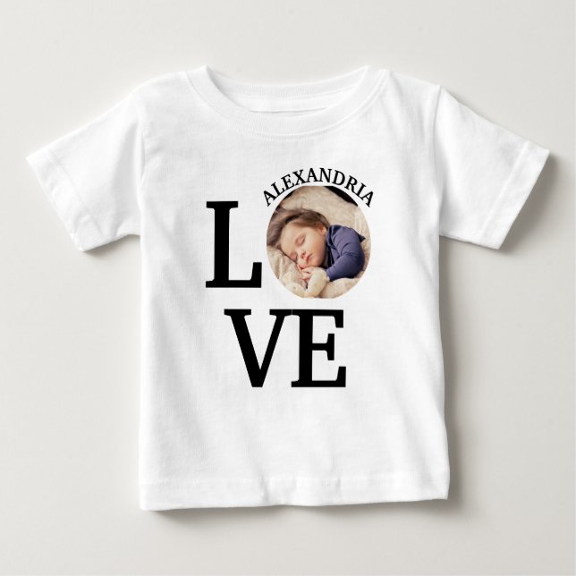 Modern Anpassningsbar kärlek-fotomall T Shirt (Framsida)