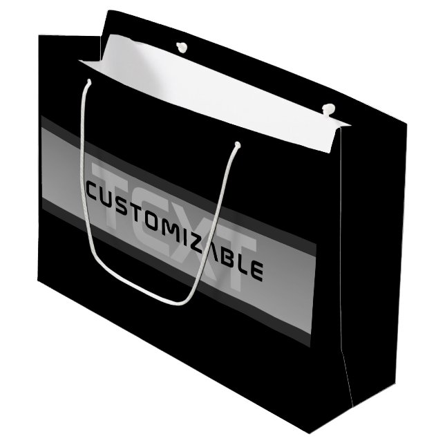 Modern anpassningsbar lagertext | Svart & Grå (Framsidan Vinklad)