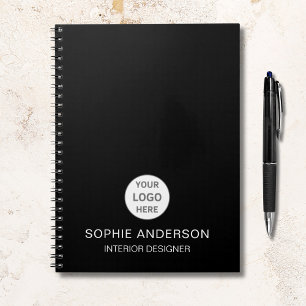 Modern Anpassningsbar Logotyp Black Professionell Anteckningsbok