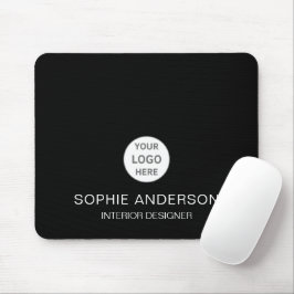 Modern Anpassningsbar Logotyp Black Professionell Musmatta