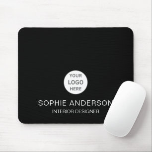 Modern Anpassningsbar Logotyp Black Professionell Musmatta