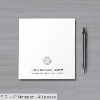 Modern Anpassningsbar Logotyp Business Anteckningsblock