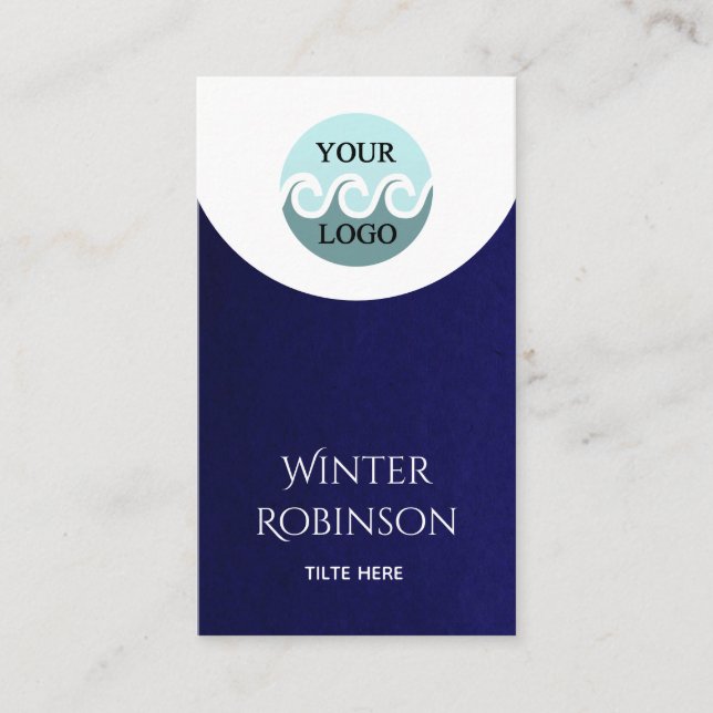 Modern anpassningsbar logotyp minimalistisk midnat visitkort (Framsida)