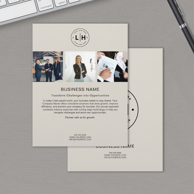 Modern Anpassningsbar Logotyp Photo Corporate Busi Reklamblad (Modern Custom Logo Photo Corporate Business Flyer)