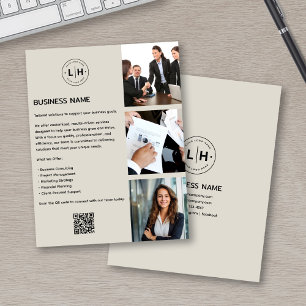 Modern Anpassningsbar Logotyp Photo QR Business Flygblad