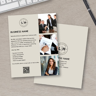 Modern Anpassningsbar Logotyp Photo QR Business Flygblad