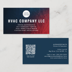 Modern Anpassningsbar Logotyp QR-kod AC Heat HVAC Visitkort