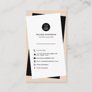 Modern Anpassningsbar Logotyp Social Media Icons M Visitkort
