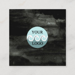 Modern anpassningsbar logotyp - svart och vit fyrk fyrkantigt visitkort