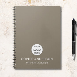 Modern Anpassningsbar Logotyp Taupe Professionell  Anteckningsbok