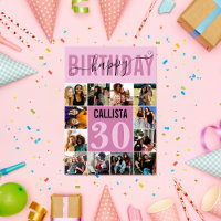 Modern Anpassningsbar Mauve Lila 12 Photo Birthday
