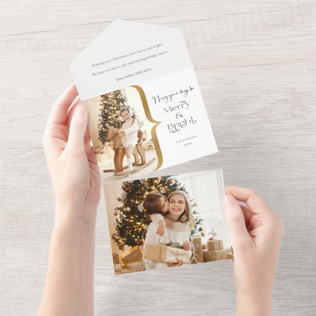 Modern Anpassningsbar Merry & Bright Typography Ph (Tearaway)